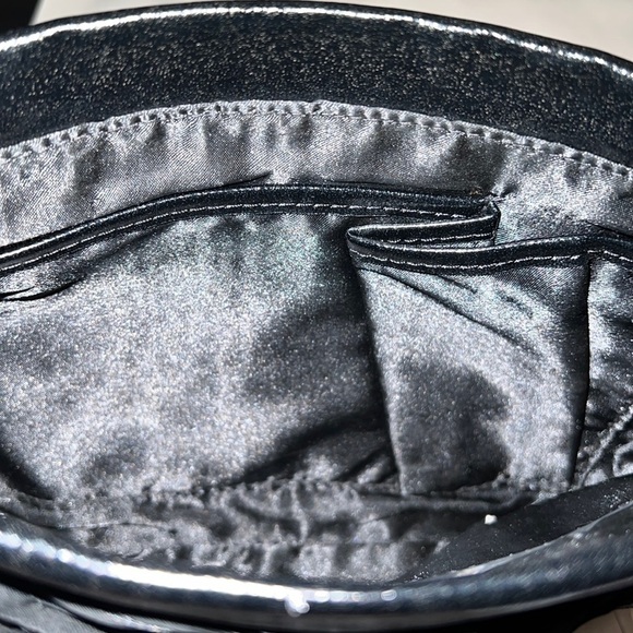 Express Fabric black layered pleated detail clutch bag purse - Picture 4 of 5